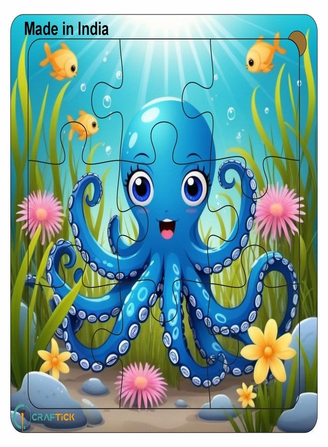 Craftick® Sea Animals Wood Jigsaw Puzzles for Kids Age 2+ | Return Gift | Brain Booster Game [ Pack of 6 ] | Kids 9-Pieces Puzzle for Toddlers - Image 3